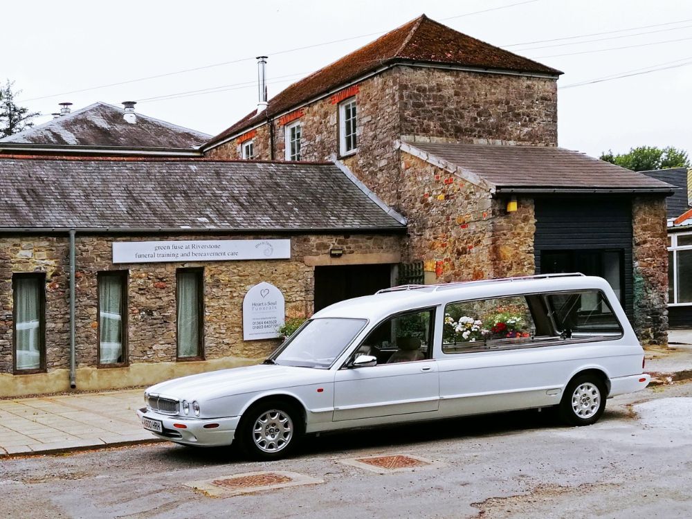 White Daimler Hearse